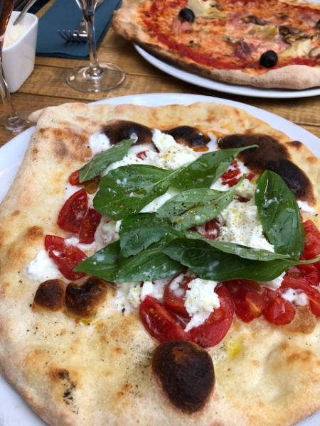 pizza, mozzarella, elsene, mano à mano