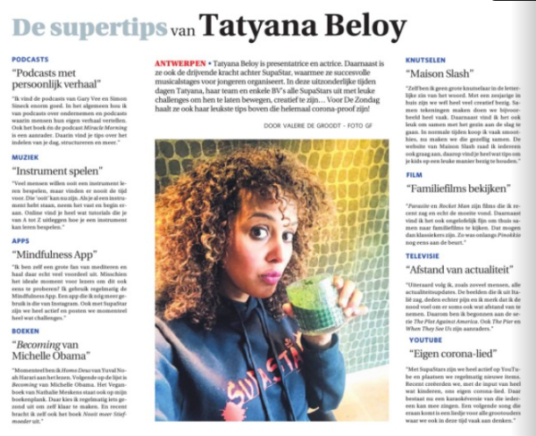 de zondag, tatyana beloy, supertips, supastar